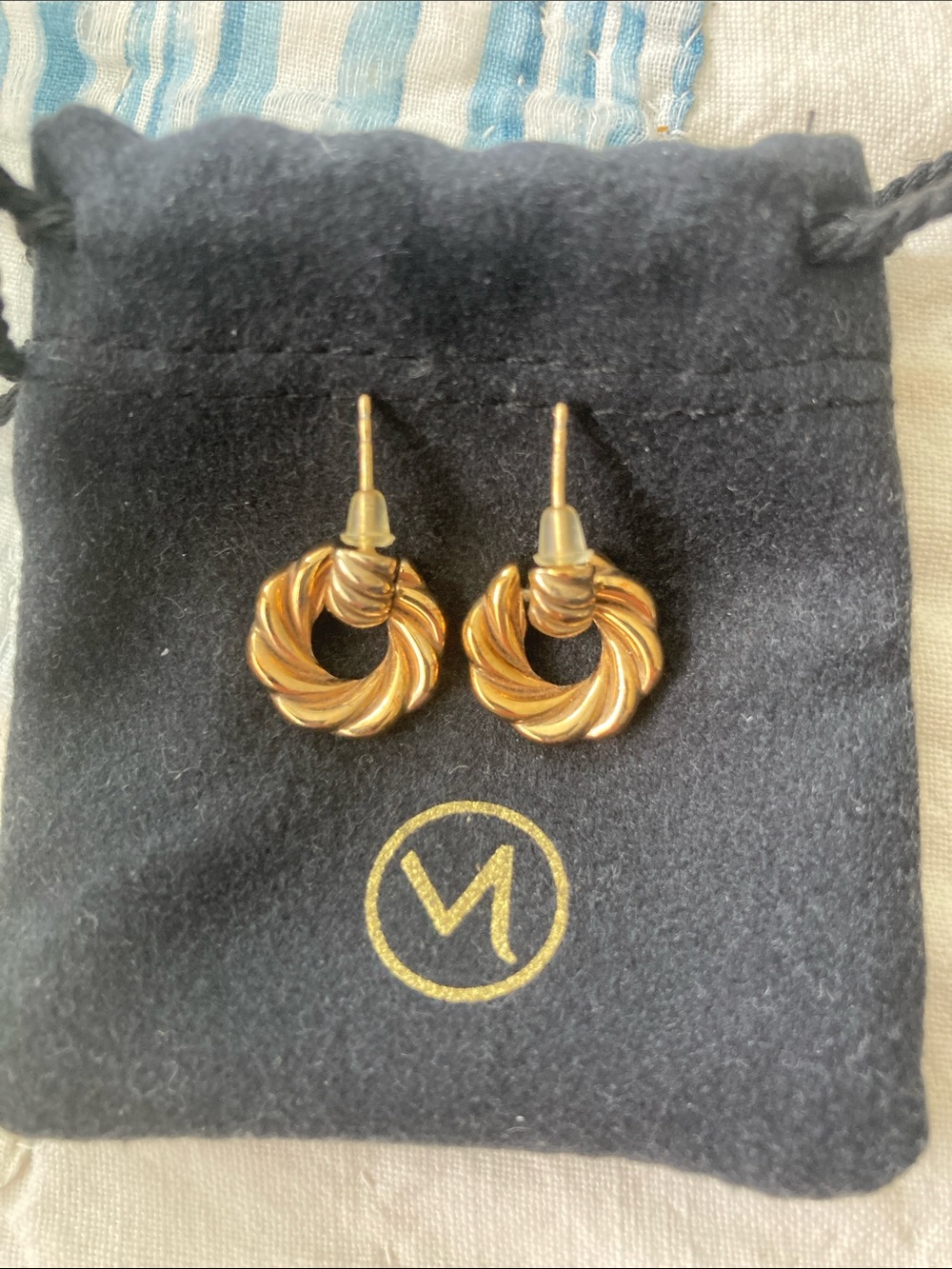Mejuri Gold Twisted Hoop Stud Earrings